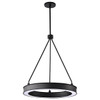 SATCO Longford 20" LED Pendant With Acrylic Lens, 3000k, 21 Watt, Textured Black