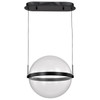 SATCO Arvada 16" LED Round Pendant With Silk Screened Acrylic, Matte Black