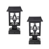 Gama Sonic Luna II Solar Post Cap / Pier Mount Light, Black, Package Of 2