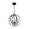 Satco Pendleton 3 Light Pendant, Candelabra Base, Matte Black