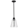 SATCO Aura 7" LED Pendant With K9 Bubble Crystal, 3000k, 12 Watts, Matte Black