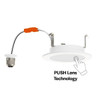 Halco 4" LED Push Lens Retrofit Slim Downlight, Smooth Trim, Select Cct, 8 Watt