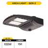 Halco Sektor LED G2 Area Light, 9400-15000 Lumens, 3k/4k/5k, Bronze