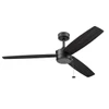 Prominence Home 52" Journal Matte Black Ceiling Fan, No Light