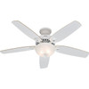 Hunter Builder 52 In. 5-Blade Ceiling Fan W/ Light (Snowflake Glass)