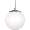 Generation Lighting Hanging Globe One Light Led Pendant Satin Aluminum 8 1/2 In