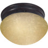 Satco Mahogany Bronze One-Light 6 Small Mushroom Fixture With Champagne Glass