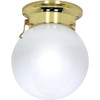Satco 6 In. 1-Light Incandescent Flush Mount Light (Polished Brass)