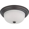 Satco 13 In. 2-Light Incandescent Flush Mount Light (Mahogany Bronze)