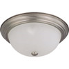 Satco 15 In. 3-Light Incandescent Flush Mount Light (Brushed Nickel)