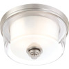 Satco Decker 2-Light Incandescent Flush Mount Light (Brushed Nickel)