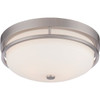 Satco Neval 2-Light Incandescent Flush Mount Light (Brushed Nickel)