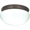 Satco Old Bronze Two-Light 12 Mushroom Flush Mount