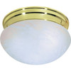 Satco Polished Brass Two-Light Mushroom Flush Mount