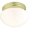 Satco Polished Brass One-Light Small Mushroom Flush Mount