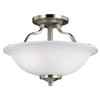 Generation Lighting Traditional Brushed Nickel Emmons Two Light Semi-Flush Mount