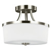 Generation Lighting Led Brushed Nickel Hettinger Two Light Semi-Flush Convertible Pendant