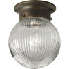 Progress Lighting 7 In. 1-Light Incandescent Flush Mount Light (Bronze)