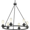 Progress Lighting Debut 6-Light Indoor Chandelier (Graphite) (Glass)