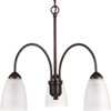 Progress Lighting Gather 3-Light Indoor Chandelier (Glass) (Antique Bronze)