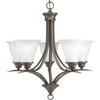 Progress Lighting Trinity 5-Light Indoor Chandelier (Glass) (Antique Bronze)