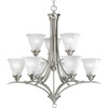 Progress Lighting Trinity 9-Light Indoor Chandelier (Glass) (B. Nickel)