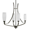 Progress Lighting Wisten 4-Light Ceiling Indoor Chandelier (Glass) (Antique Bronze)