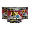 Flex Seal Max Strong Rubberized Waterproof Tape, Black, 4" X 25', Case Of 3