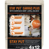 Trimaco 4 X 12' Stay Put Canvas Drop Cloth, Anti-Slip Barrier, Spill Block