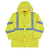 Ergodyne 8366 L Lime Class 3 Lightweight Hi-Vis Rain Jacket 24334
