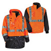 Ergodyne 8388 M Orange 4-In-1 Hi-Vis Winter Jacket Parka Black Bottom 25553