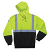 Ergodyne 8293 M Lime Class 2 Hooded Sweatshirt Black Bottom 21683