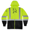 Ergodyne 8372 3xl Lime Class 3 Hooded Sweatshirt Black Bottom Zipper 21847