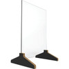 Waddell Countertop Frameless Protective Acrylic Sneeze Guard/Shield W/ 2-Piece Mdf Base