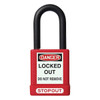 Accuform Stopout Plastic Body Padlock With Dielectric Polywrap 1.5" Shackle Red