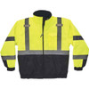 Ergodyne Type R Class 3 Quilted Bomber Jacket, Lime, Style 8377, 3xl
