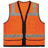 Ergodyne Glowear 8253hdz Type R Class 2 Heavy-Duty Mesh Surveyors Vest, Orange, 4xl/5xl