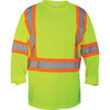 Sas Safety Corp. Ansi Class 2 Long Sleeve T-Shirt, Yellow, Large