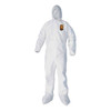 Kleenguard A40 Cuff, Ankle, Hood And Boot Coveralls,x-Large, White, Carton Of 25