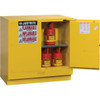 Justrite 22 Gal Undercounter Sure-Grip Ex Self-Closing Flammable Safety Cabinet, Yellow