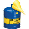 Justrite 5 Gallon Blue Type I Safety Can With Funnel