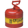 Justrite 2 Gallon Red Type I Safety Can