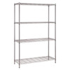 Quantum Storage Systems 24x42x72 In 4-Shelf Wire Shelving Unit With Chrome Finish