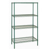 Quantum Storage Systems 4-Shelf Starter Kit Proform Green Epoxy Wire Shelving 24x36x74 Inch
