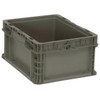 Quantum Storage Systems Gray Stackers Heavy-Duty Straight Wall Stacking Container 12x15x7-1/2