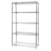 Quantum Storage Systems Wire 5-Shelf Starter Unit Chrome 24dx60wx63h Inch