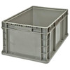 Quantum Storage Systems Gray Stackers Heavy-Duty Straight Wall Stacking Container 24x15x9-1/2