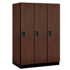 Salsbury Industries 18" Wide Single Tier Wood Locker, 3 Wide, 24" Deep, Mahogany