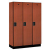 Salsbury Industries 18" Wide Single Tier Wood Locker, 3 Wide, 18" Deep, Cherry
