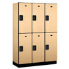 Salsbury Industries 18" Wide Double Tier Wood Locker, 3 Wide, 18" Deep, Maple